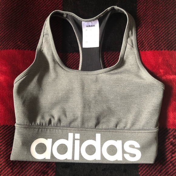 Brand New Adidas Grey Sports Bra - Picture 1 of 3